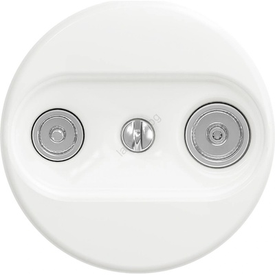 Reblig - Ретро абонатна розетка TV+R (проходна) без рамка, снежнобяла (RG0155)
