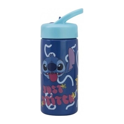 STOR Plastová fľaša s výsuvnou slamkou Lilo & Stitch 410ml
