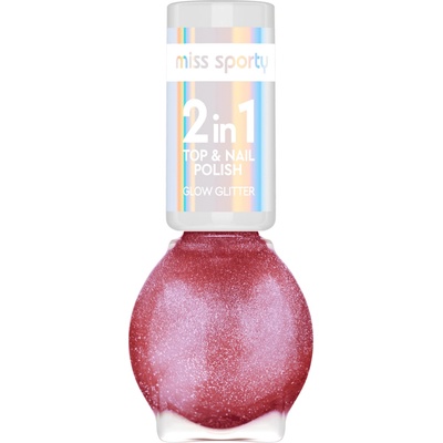 miss sporty lak na nehty 2 v 1 Glow Glitter 90 7 ml