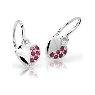 Cutie Jewellery dětské z bílého zlata srdíčka C2160-B Ruby Dark