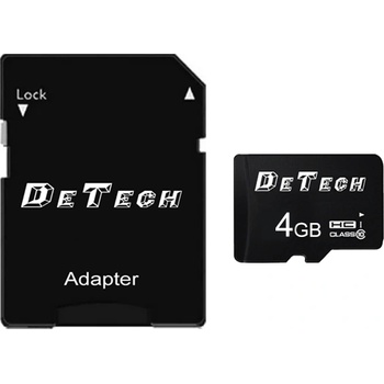 DeTech Карта памет DeTech Micro SDHC-I, 4GB, Class 10 + Adapter - 62041 (DE-62041)