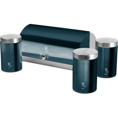 Pro-Tech shop Nerezový chlebník so sadou 3 dóz Metallic Line Aquamarine 55626