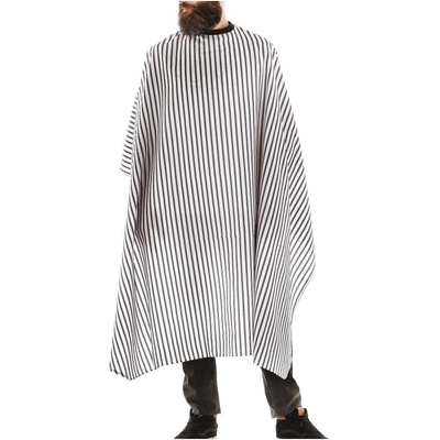 Xanitalia Kadeřnický plášť Barber CUSTOM na stříhání černo bílé pruhy vodoodpudivý polyester