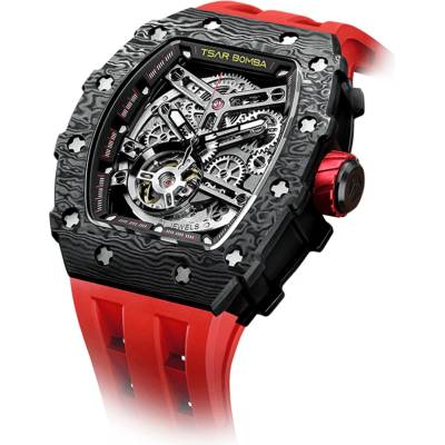 Tsar Bomba Мъжки часовник TSAR BOMBA T-Elemental Carbon Fiber Passion Red TB8209CF-32 (TB8209CF-32)