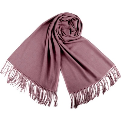 Šál typu pashmina so strapcami lilavá
