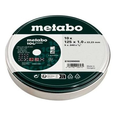 Metabo 10 řezných kotoučů - SP 125x1,0x22,23 Inox, 100 let 616399000