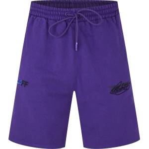 OFF WHITE Поларени къси панталони OFF WHITE Men's Embroidered Skate Fleece Jogger Shorts - Purple