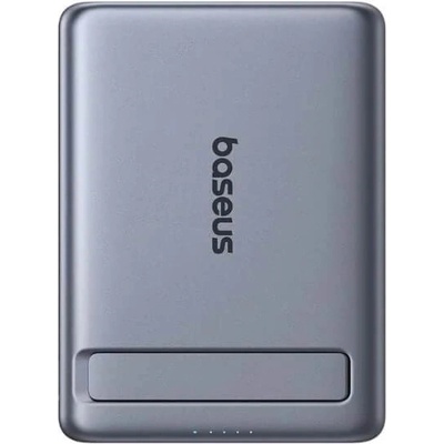 Baseus Ултратънка преносима външна батерия с USB-C изход и безжично зареждане с MagSafe - Baseus PicoGo AM31 Ultra Slim Qi2 Magnetic Wireless Charging Power Bank 5000 mAh 20W (сив) (P1007680B813-00)