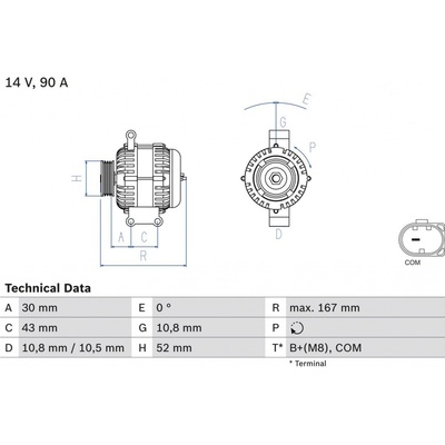 Alternátor BOSCH 0 986 080 500