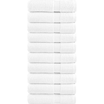 vidaXL Премиум хавлиени кърпи SOLUND 10 бр бели 100x150 см 600 gsm (137134)
