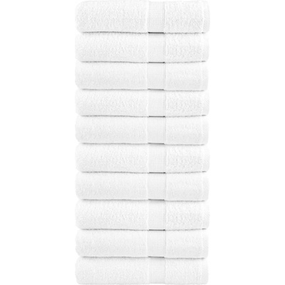 vidaXL Премиум хавлиени кърпи SOLUND 10 бр бели 100x150 см 600 gsm (137134)