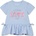 GUESS Синя тениска за мини момиче с воали и текстилен розов надпис LOVE на Guess