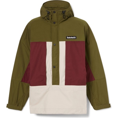 Timberland Men's DWR Anorak DWR Treatment Hooded Long Sleeve Oversized Fit Rain Anoraks - Dark Olive