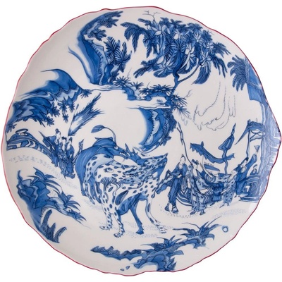 Seletti Jídelní talíř DIESEL CLASSICS ON ACID BLUE CHINOISERIE 28 cm modrá porcelán