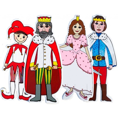 Marionetino Kašpárek, Princezna, Princ, Král loutky pro děti 4 ks Průhledný sáček: Baleno ve fólii