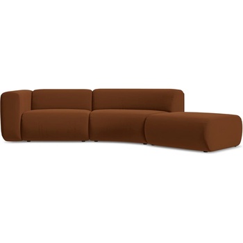 makamii Оранжев/кафяв кадифен шезлонг (десен ъгъл) Ekahi - Makamii (EKAHI_4SOR_3_P1_C12)