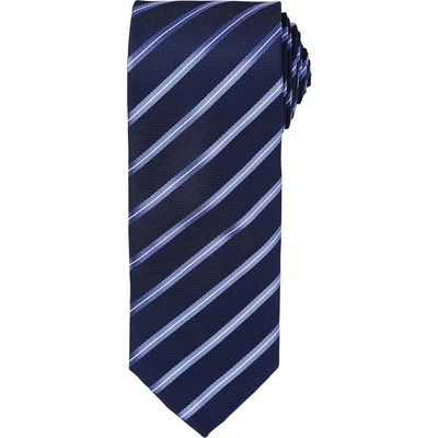 Premier Workwear Pruhovaná kravata Sports Stripe tmavě modrá / královská modrá