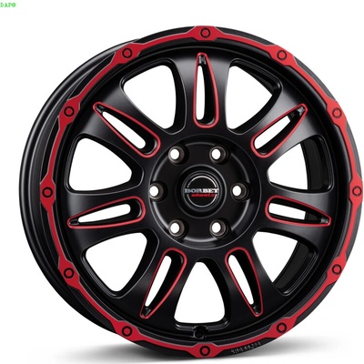 Borbet CW8 8x18 5x120 ET45 red rim window polished matt