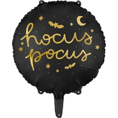 PartyDeco Fóliový balón Hocus Pocus čierny 45 cm