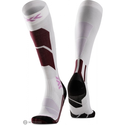 X-Socks X-Bionic SKI PERFORM OTC dámske lyžiarske ponožky biela/bordová