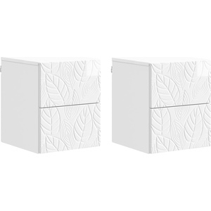 vidaXL Спален шкаф с монтаж на стена 2 бр. Бял гланц 34, 5 x 33 x 40 см (898814)