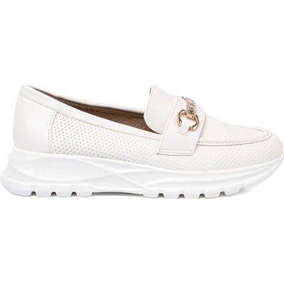 Shelvt loafers with a decorative gold element. bílá