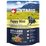 ONTARIO Puppy Mini Lamb & Rice - пълноценна храна за подрастващи кученца от малки породи (1-12 месеца) с агне и ориз 0, 75 кг, Чехия 214-10193
