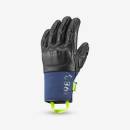 Wedze Detské lyžiarske rukavice 980 s vystuženými prstami čierne modrá