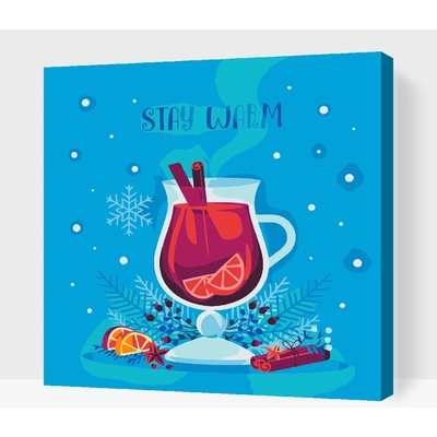 Vymalujsisam.cz Malování podle čísel Svařené víno Velikost 50 x 50 cm Rámování Na kartonové desce