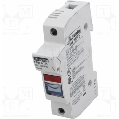 LOVATO ELECTRIC FB01D1PL Pojistkový spodek; 10x38mm; na přípojnici DIN; 32A; Póly: 1; 1kVDC