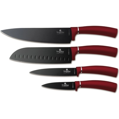 Pro-Tech shop Sada kuchynských nožov s nepriľnavým povrchom Burgundy 4-dielna 55407