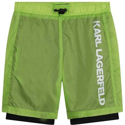 Karl Lagerfeld Детски къси панталони Karl Lagerfeld в зелено с регулируема талия (Z24150.116.152)