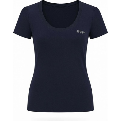 Tommy Hilfiger dámské tričko Solid crew TH Signature tmavě modré