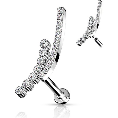 Šperky4U piercing do brady se zirkony LB1091C-1206