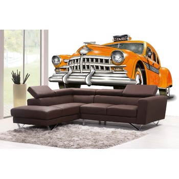 DIMEX ART s. r. o Самозалепваща се флизелинова фототапета жълто ретро такси 375 x 250 см