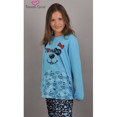 Dětské pyžamo I Love My Dog tyrkysové