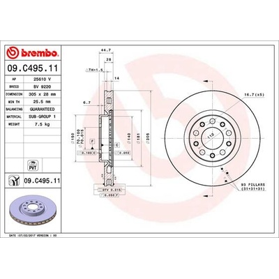 09.C495.11 BREMBO Brzdový kotouč – Hledejceny.cz