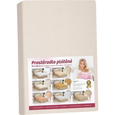 Bellatex Prostěradlo plátěné Bílé káva 160x200