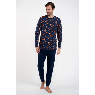 Italian Fashion Witalis pánské pyžamo dlouhé tm.modré