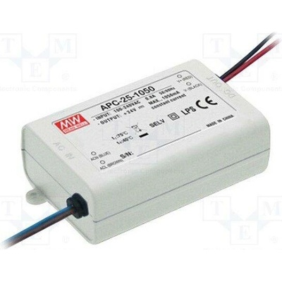 MEAN WELL APC-25-350 Napájecí zdroj: spínaný; LED; 24,5W; 25÷70VDC; 350mA; 90÷264VAC