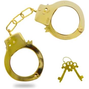 Image 1 of ToyJoy Масивни метални белезници Gold Fun Cuffs