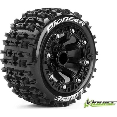 LOUISE RC Гуми Louise RC ST-PIONEER 1/16 Truck Tire Set Mounted Sport Black 2.2 Wheels LOUT3278SB (LOUT3278SB)