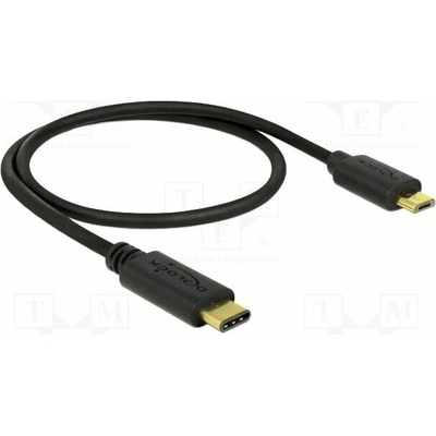 Delock 83333 USB 2.0; USB B micro vidlice USB C vidlice zlacený 0,5m