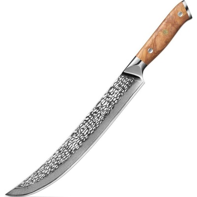 IZMAEL Damaškový kuchynský nôž Zayoku Slicer/Hnedá 26.5 cm