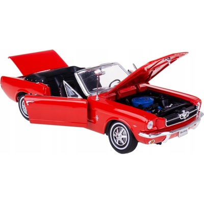 1964 1/2 FORD MUSTANG KOVOVÝ MODEL WELLY ČERVENÝ 1:18