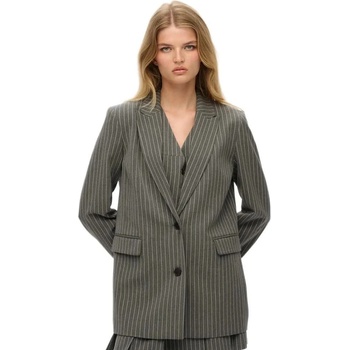SUPERDRY Сако Superdry Pinstripe Boyfriend blazer - Grey (Grey Pinstripe)