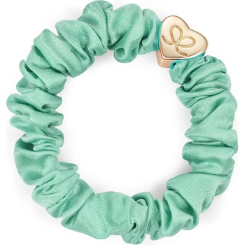 By Eloise London Silk Scrunchie Gold Heart Ластик за коса за жени цвят Mint