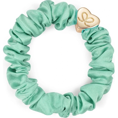 By Eloise London Silk Scrunchie Gold Heart Ластик за коса за жени цвят Mint
