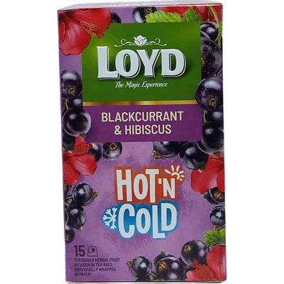 Loyd čaj Hot & Cold Černý rybíz a ibišek 15 x 2 g