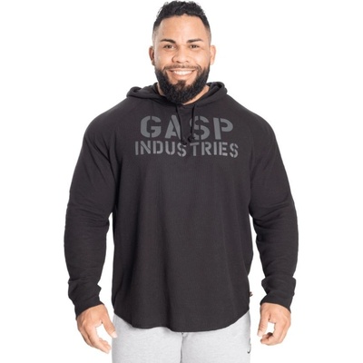 Gasp LONG SLEEVE THERMAL HOODIE BLACK/BLACK mikina černá